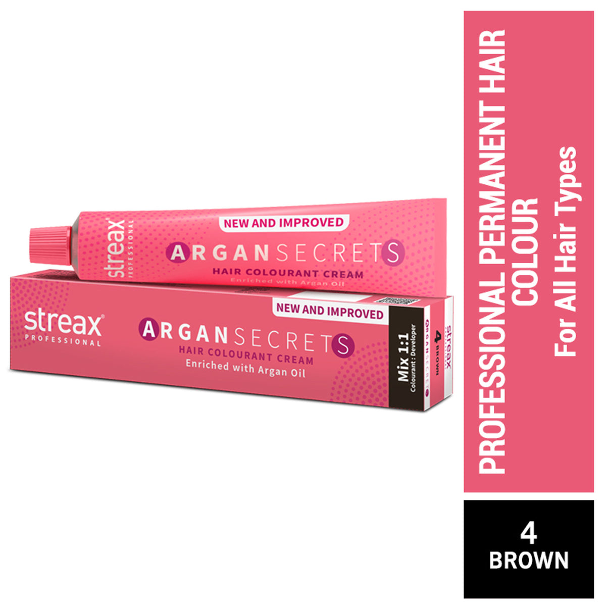 Streax Professional Argan Secrets Hair Colourant Cream - Flame Red - Brown 4