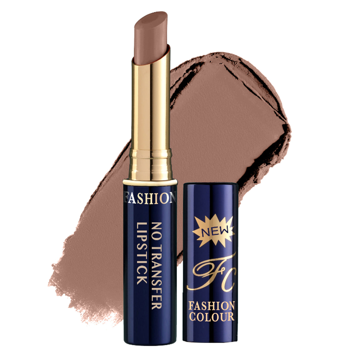 FASHION COLOUR Non-Transfer Matt Waterproof Lipstick in shade 29 Light Coffee, showing the lipstick tube and swatch on skin.