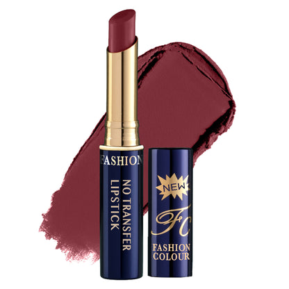 FASHION COLOUR Non-Transfer Matte Waterproof Lipstick in shade 64 Berry Haute, showing the lipstick and its packaging.