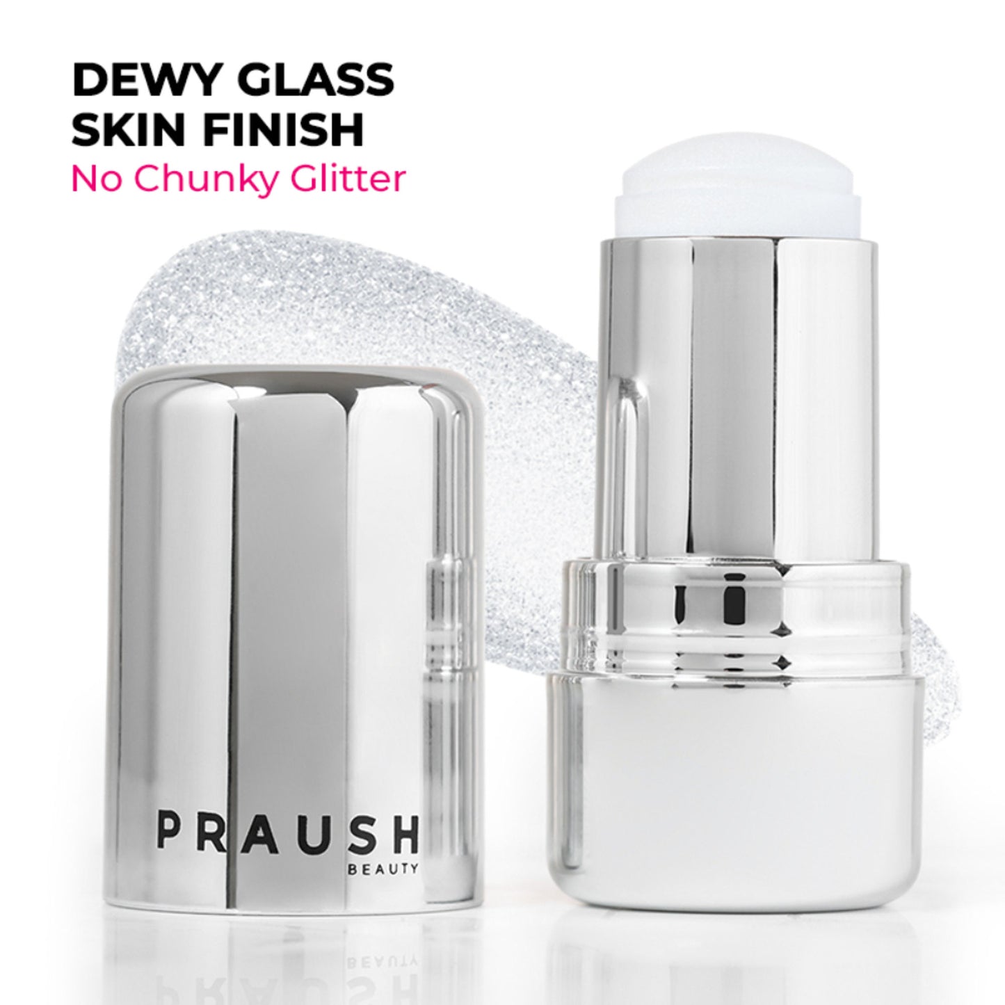 Praush Beauty ICY Glow Jelly Highlighter & Strobe Stick - Silver