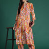 Dhiyona IE Women Paisley Printed Panelled Pure Cotton Kurta with Trousers