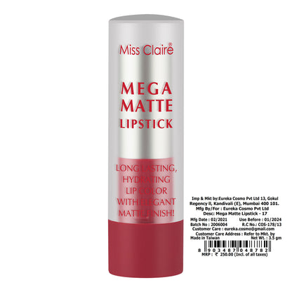 Miss Claire Mega Matte Lipstick - 17