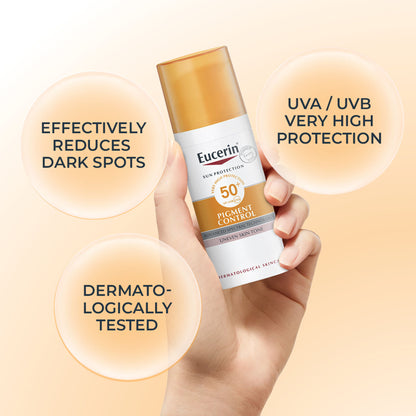 Eucerin Pigment Control Sunscreen Fluid SPF50+ Has Thiamidol Prevent & Reduce Darkspot Is Nonsticky
