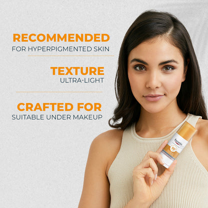 Eucerin Pigment Control Sunscreen Fluid SPF50+ Has Thiamidol Prevent & Reduce Darkspot Is Nonsticky