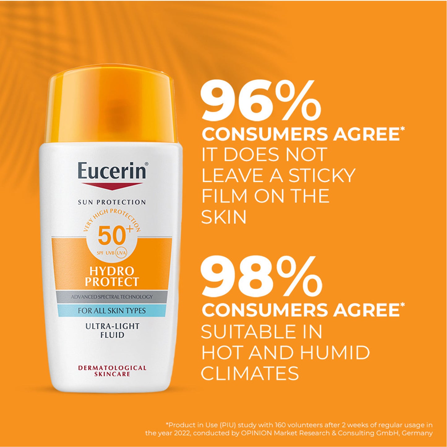 Eucerin Hydro Protect Ultra-Light Sunscreen Fluid SPF50+ With Hyaluronic Acid Has Invisible Finish