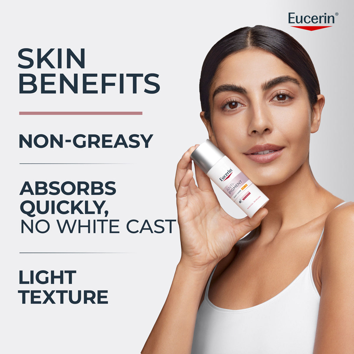 Eucerin Anti-Pigment Day Cream with SPF30 and Thiamidol, showing the jar of dark spot reduction skincare product.