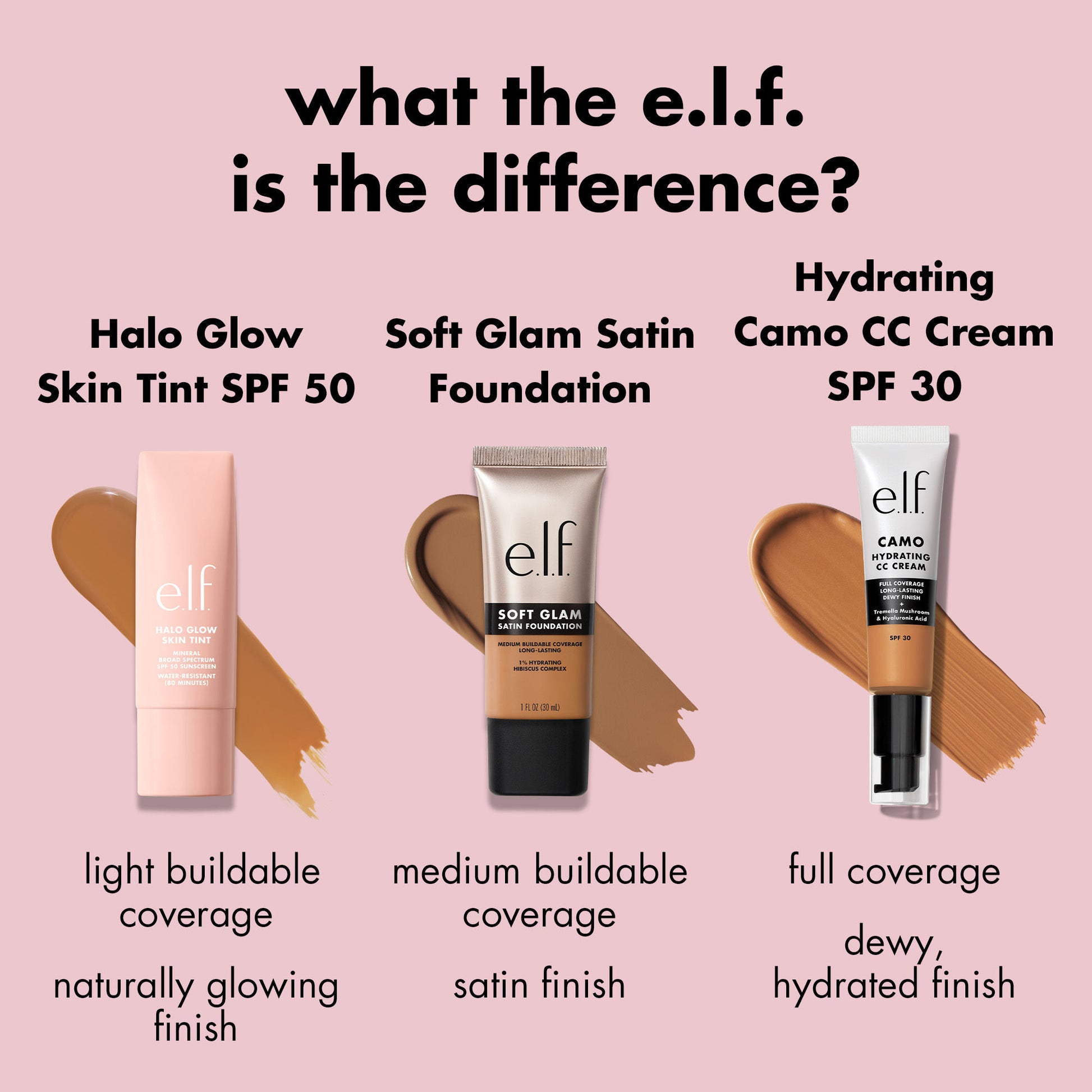 e.l.f. Cosmetics Halo Glow Skin Tint SPF 50 - 12 Tan Cool