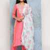 Dhiyona VA Women'sYoke Design Regular Sequinned Chanderi Silk Kurta with Trousers & With Dupatta