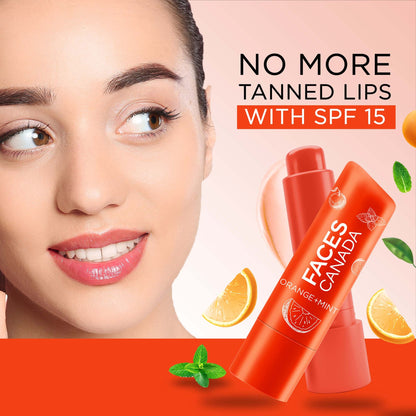 Faces Canada Lip Balm 12hr Moisture For Dry - Chapped Lips - Orange