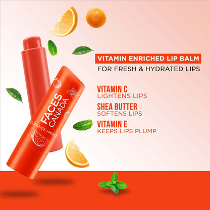 Faces Canada Lip Balm 12hr Moisture For Dry - Chapped Lips - Orange