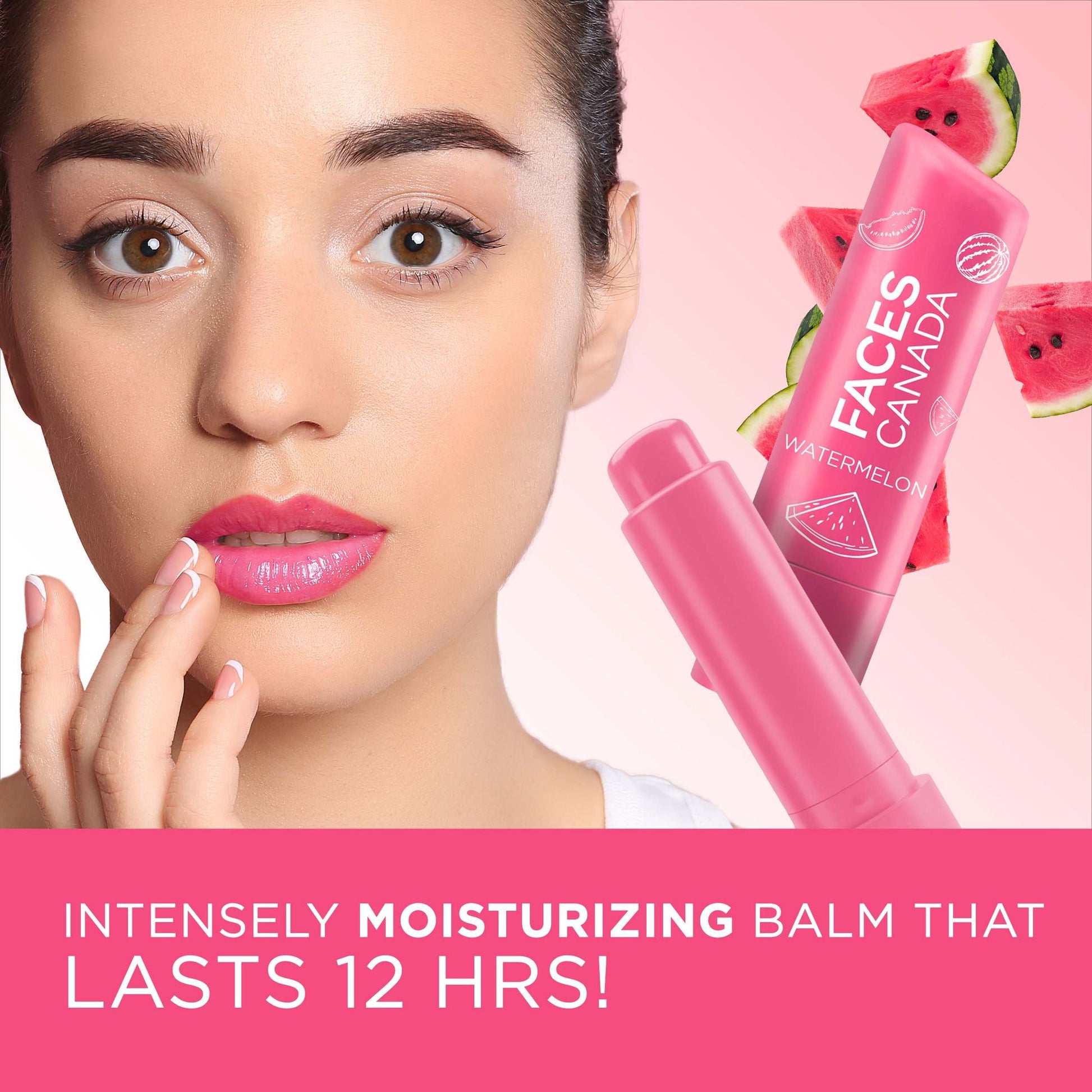 Faces Canada Lip Balm 12hr Moisture For Dry - Chapped Lips - Watermelon