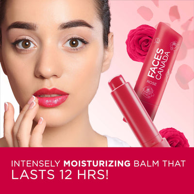Faces Canada Lip Balm 12hr Moisture For Dry - Chapped Lips - Rose Petal