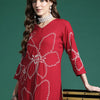 Dhiyona IE Floral Embroidered Regular Thread Work Kurta with Palazzos