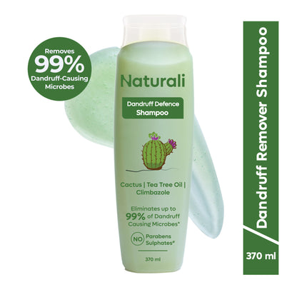 Naturali Dandruff Defence Shampoo with Tea Tree Oil & Cactus Extracts That Prevents Dandruff 370ml