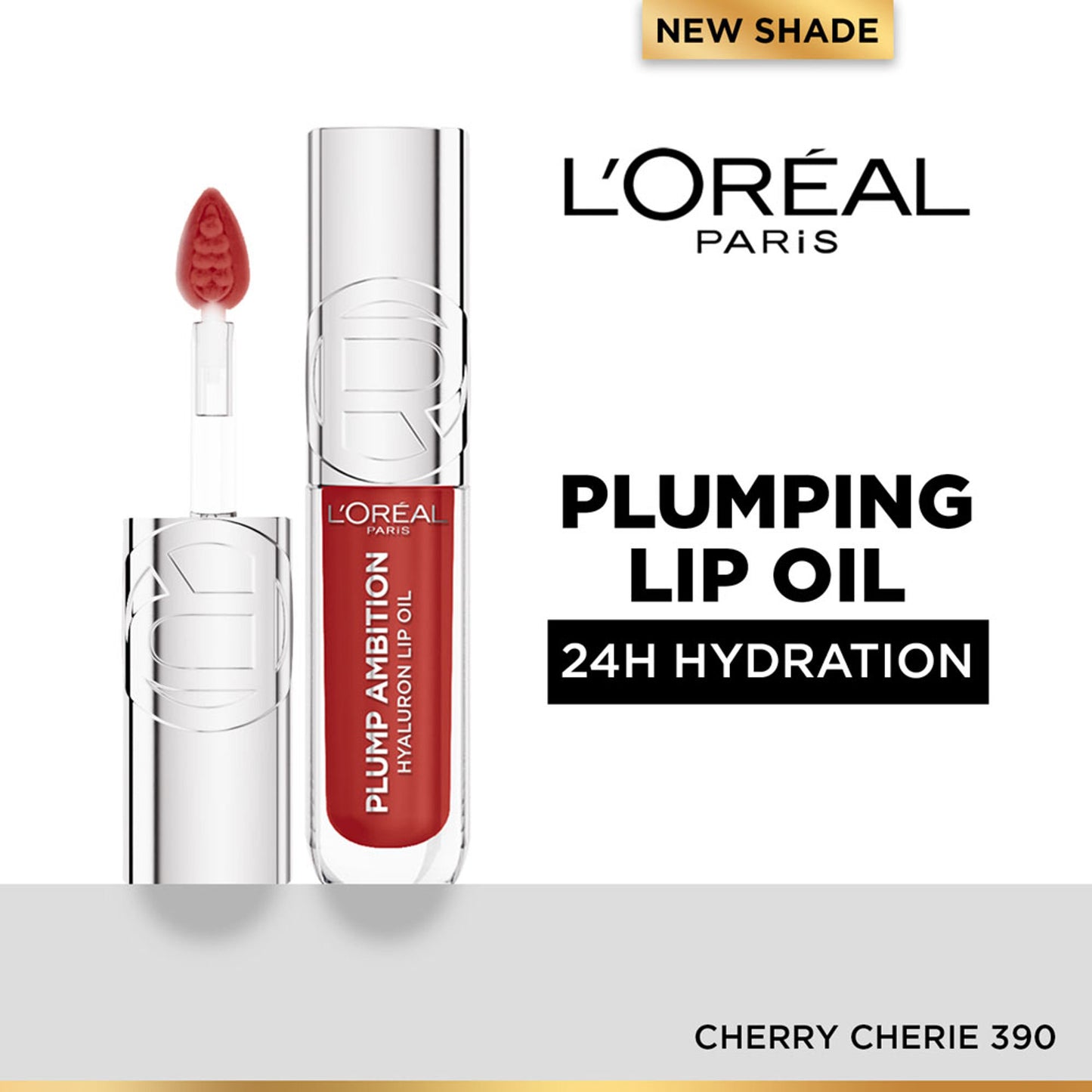 L'Oreal Paris Plump Ambition Hyaluron Lip Oil for fuller, bouncier lips - Cherry Cherie