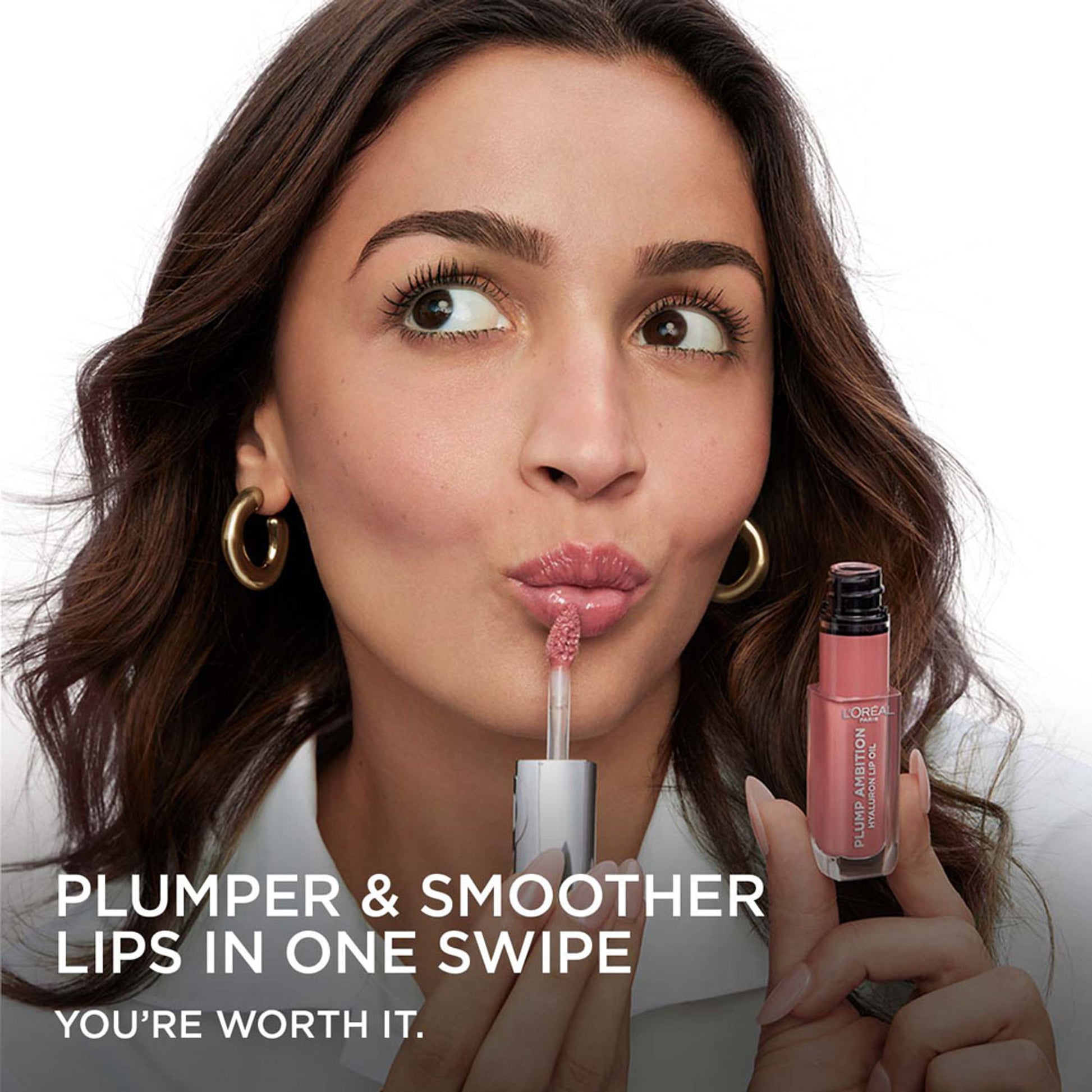 L'Oreal Paris Plump Ambition Hyaluron Lip Oil for fuller, bouncier lips - 485 Wine O'Clock