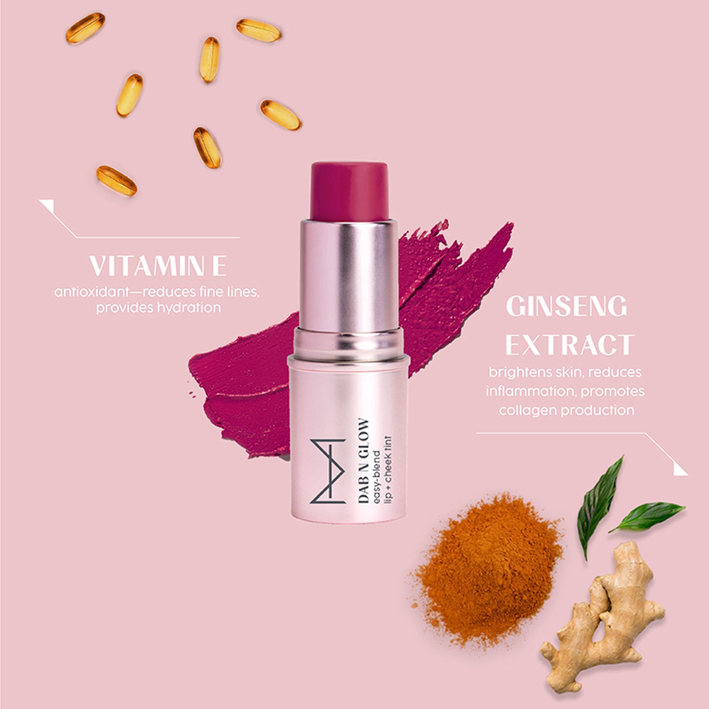 House Of Makeup Dab N Glow Easy-Blend Lip + Cheek Tint - Beet