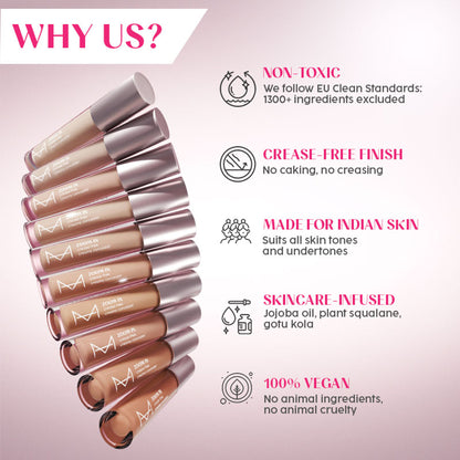 House Of Makeup Zoom In Crease-Free, Creamy Concealer - MD01 Medium To Deep Skin Tone