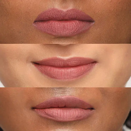 House of Makeup Dawn to Dawn MINI Liquid Matte Lipstick in Frosted Plum, showcasing the vibrant purple-pink lipstick tube.