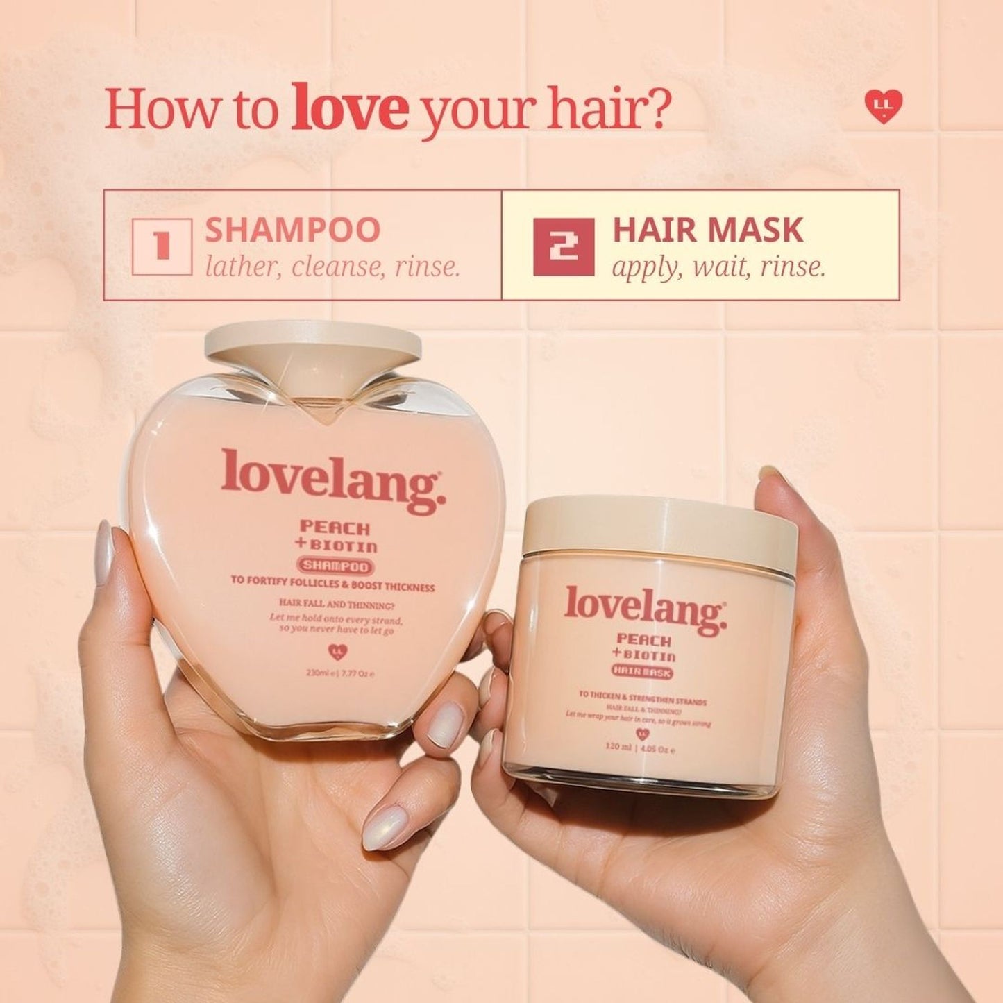 lovelang Peach + Biotin Hair Mask
