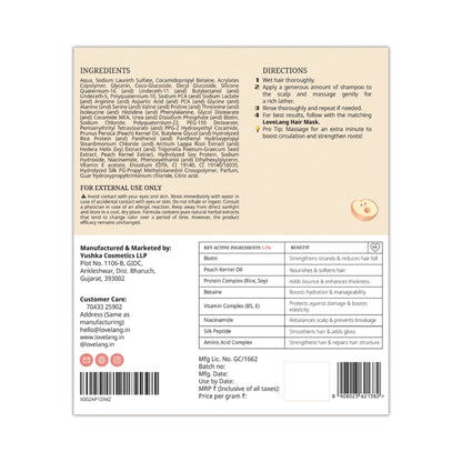 lovelang Peach + Biotin Shampoo