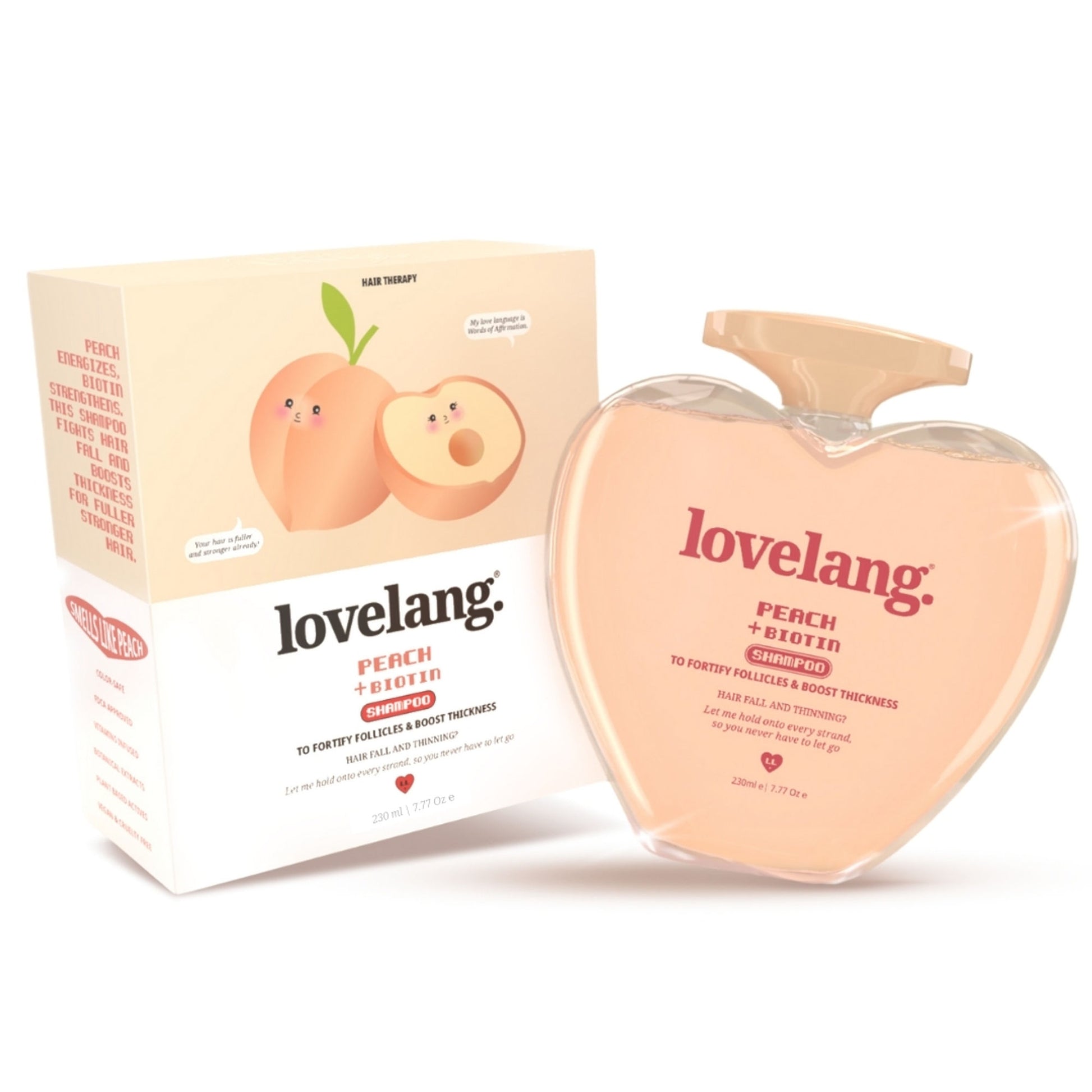lovelang Peach + Biotin Shampoo