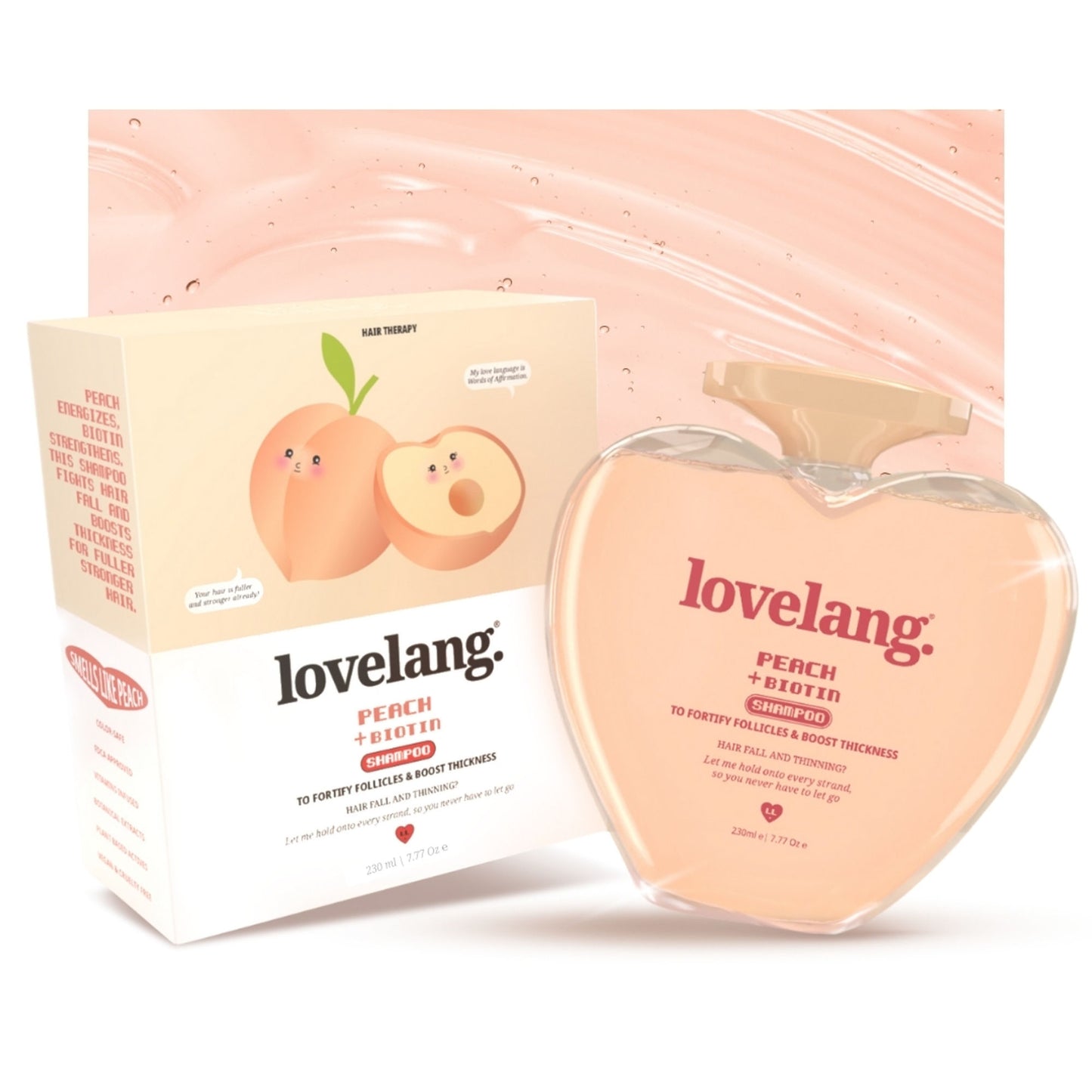 lovelang Peach + Biotin Shampoo