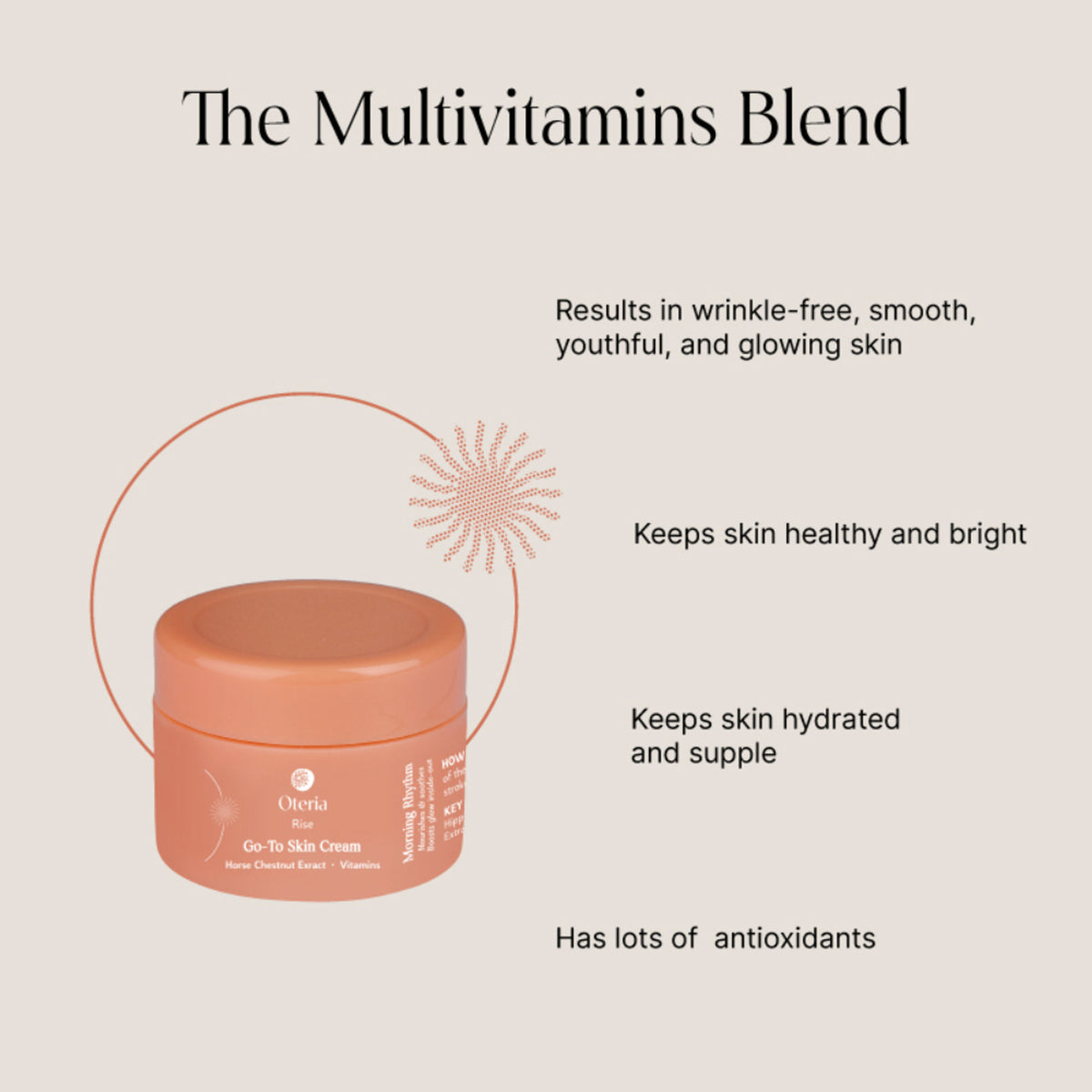 Oteria Go-To Skin Cream Vitamin A And E With Horse Chestnut Seed Extract For Glowing Skin