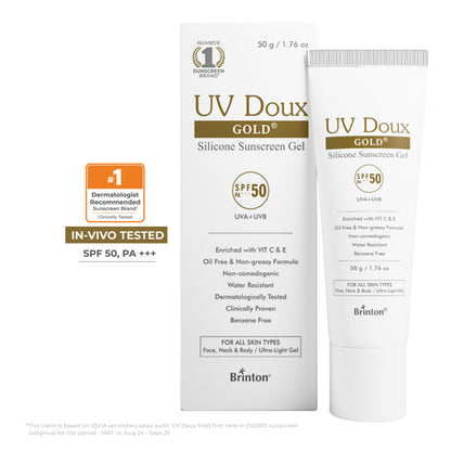 Brinton Uv Doux Gold Silicone Water Resistant And Non-greasy Sunscreen Gel