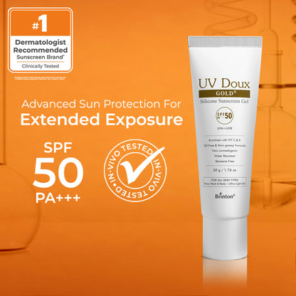 Brinton Uv Doux Gold Silicone Water Resistant And Non-greasy Sunscreen Gel