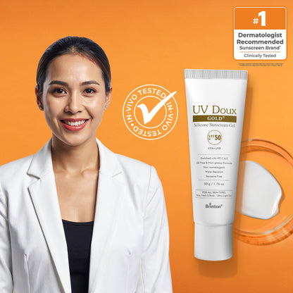 Brinton Uv Doux Gold Silicone Water Resistant And Non-greasy Sunscreen Gel