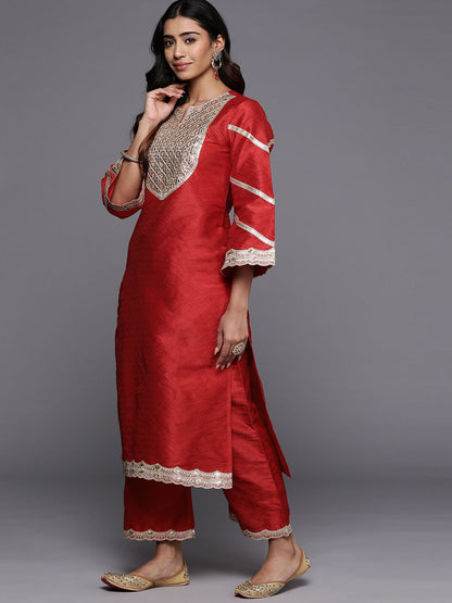 Indyancart VA Women'sRegular Sequinned Kurta with Trousers & Dupatta
