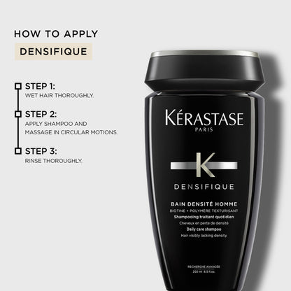 Kerastase Densifique Shampoo For Men, With Biotin & Taurine, Increases Hair Volume