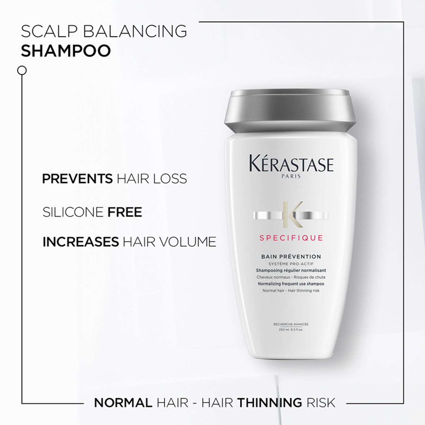 Kerastase Specifique Prevention Shampoo, Reduces Hair-Loss, Adds Volume