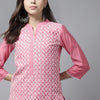 Indyancart IE Women Pink Ethnic Motifs Embroidered Regular Kurta with Palazzos
