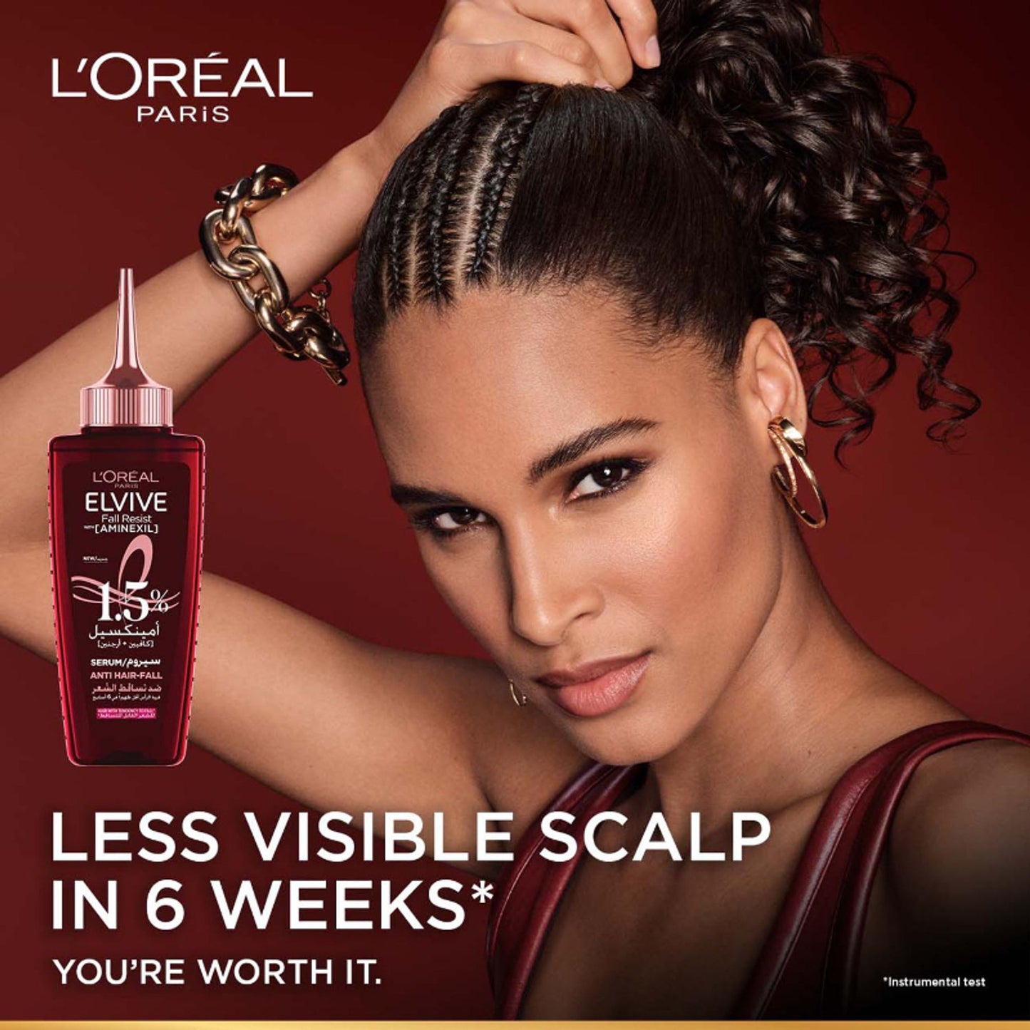 L'Oréal Paris Fall Resist Anti Hair Fall Serum with 1.5% Aminexil, Caffeine & Arginine.