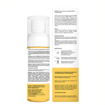 WOW Skin Science Sunscreen Gel SPF 55 PA++++ For All Skin Types