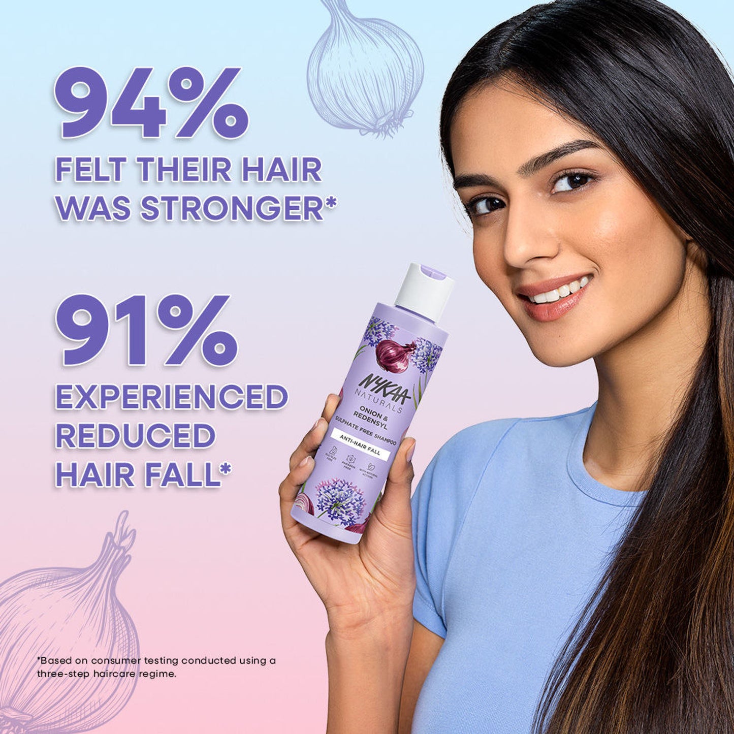 Nykaa Naturals Anti-Dandruff Sulphate-Free Shampoo With Apple Cider Vinegar, Ginger & Tea Tree Oil - Onion And Redensyl