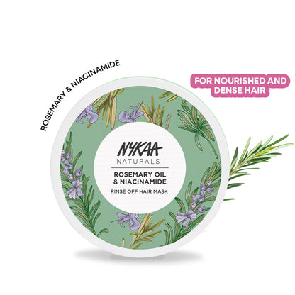 Nykaa Naturals Rice Water & Hyaluronic Acid Hair Mask for Frizz Control & Smooth, Shiny Hair - Rosemary Oil And Niacinamide