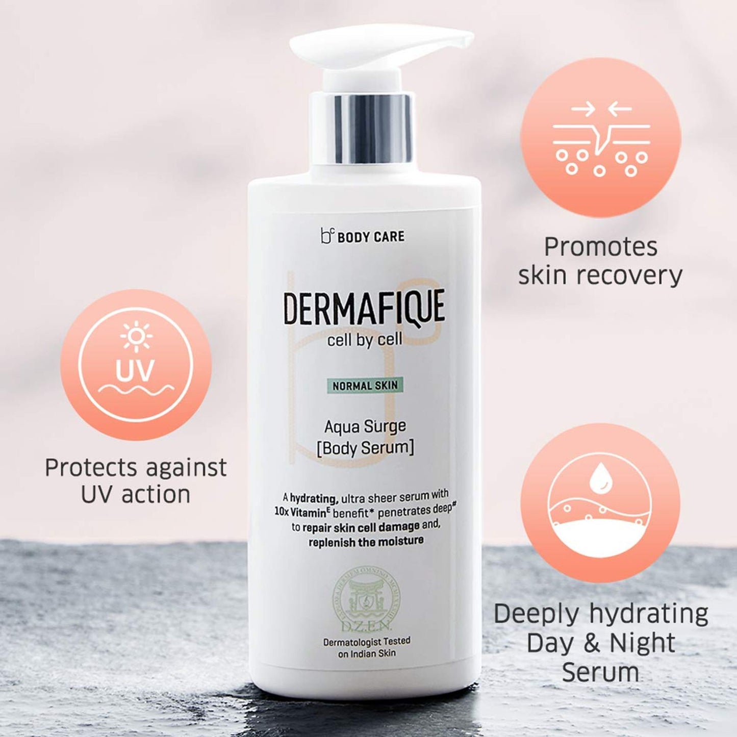 Dermafique Aqua Surge Body Lotion|No Mineral Oil, Lightweight & Non-sticky