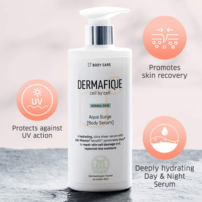 Dermafique Aqua Surge Body Lotion|No Mineral Oil, Lightweight & Non-sticky