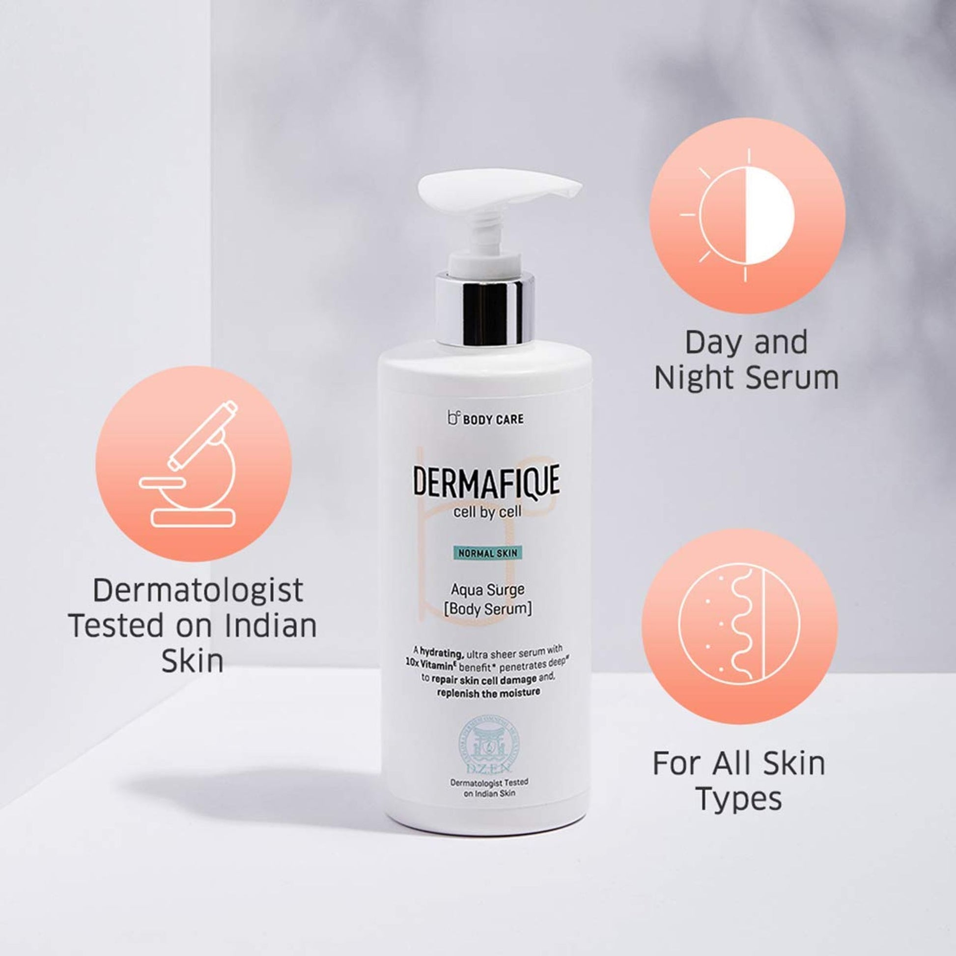Dermafique Aqua Surge Body Lotion|No Mineral Oil, Lightweight & Non-sticky