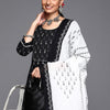 Dhiyona VA Women's Black Ethnic Motifs Printed Pure Cotton Kurta with Trousers & Dupatta