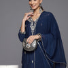 Dhiyona VA Women'sFloral Embroidered Regular Thread Work Kurta With Trousers & With Dupatta