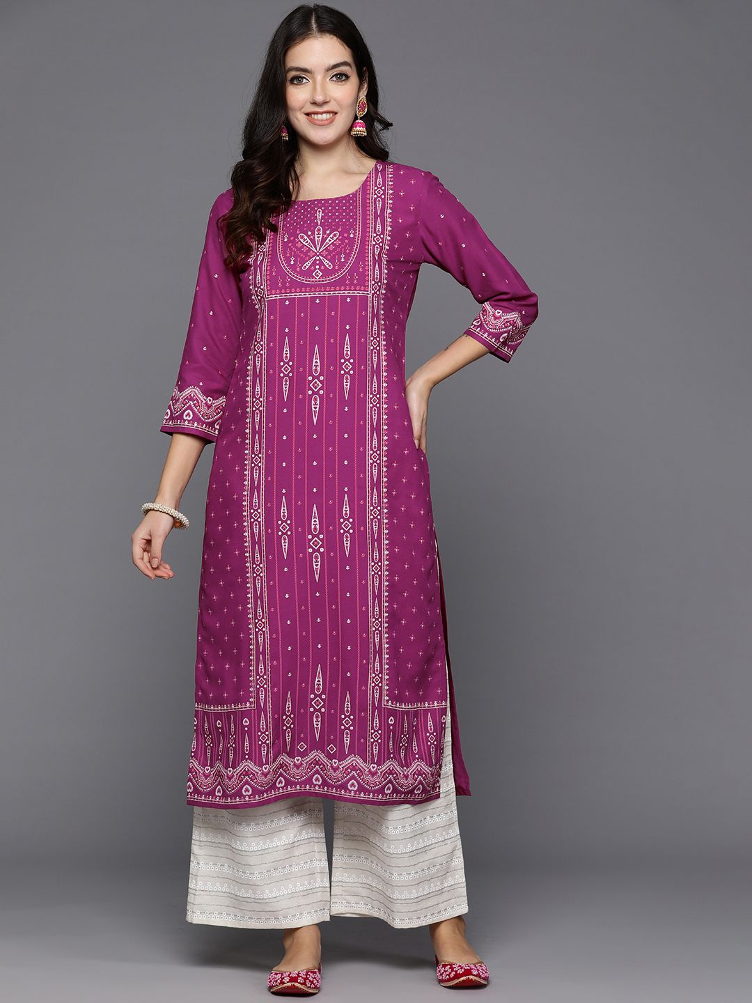 Indyancart IE Ethnic Motifs Printed Kurta