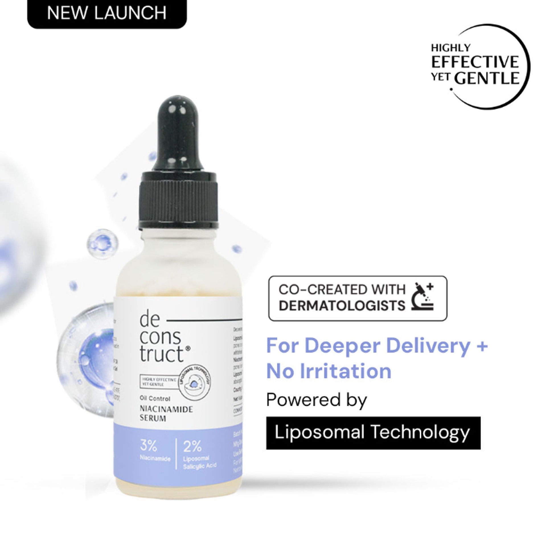 Deconstruct 3% Niacinamide & 2% Salicylic Acid Serum, Liposomal Technology, Controls Oil & Acne