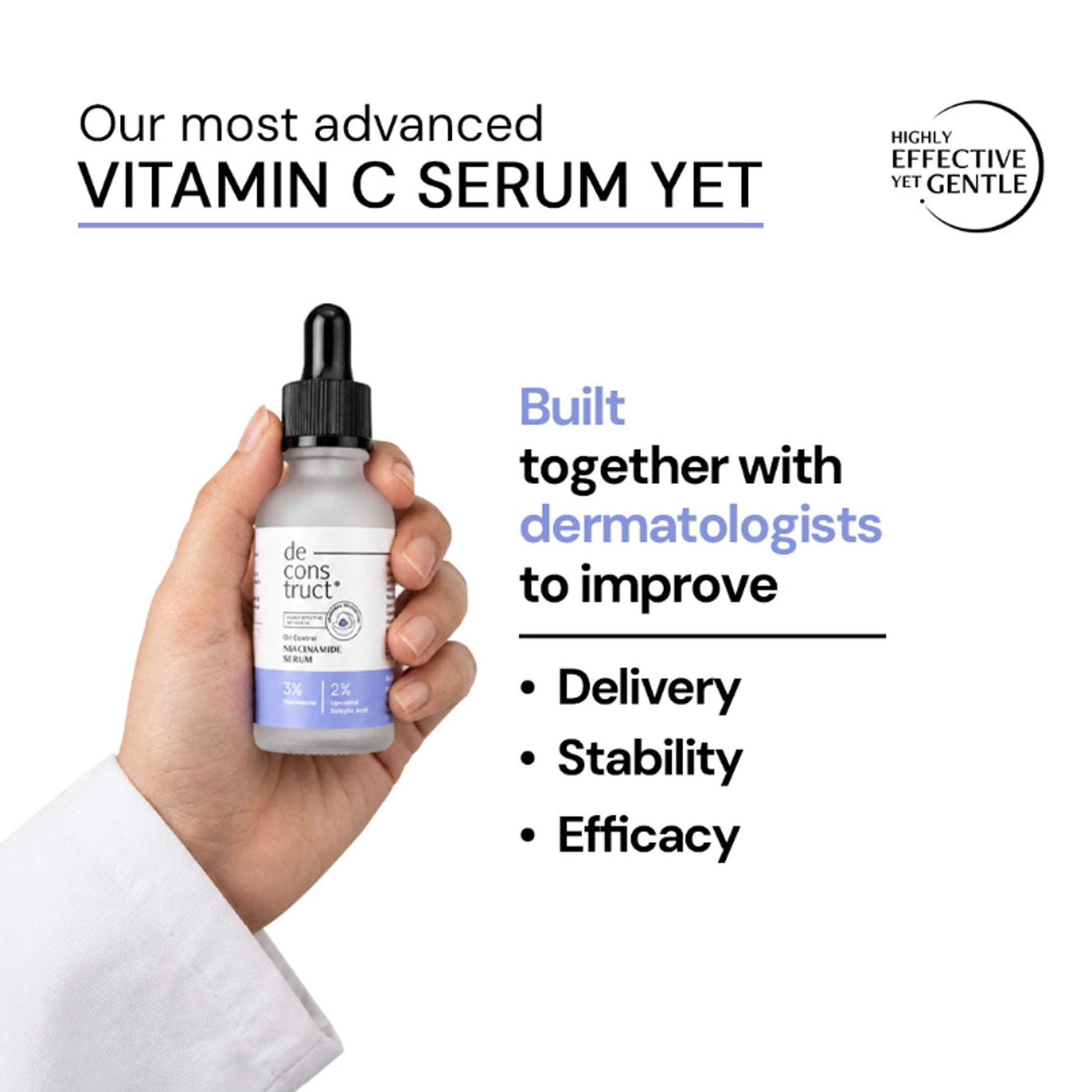 Deconstruct 3% Niacinamide & 2% Salicylic Acid Serum, Liposomal Technology, Controls Oil & Acne