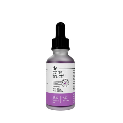Deconstruct Exfoliating 18% AHA & 3% BHA PHA Serum Liposomal Technology for Face & Body Detan