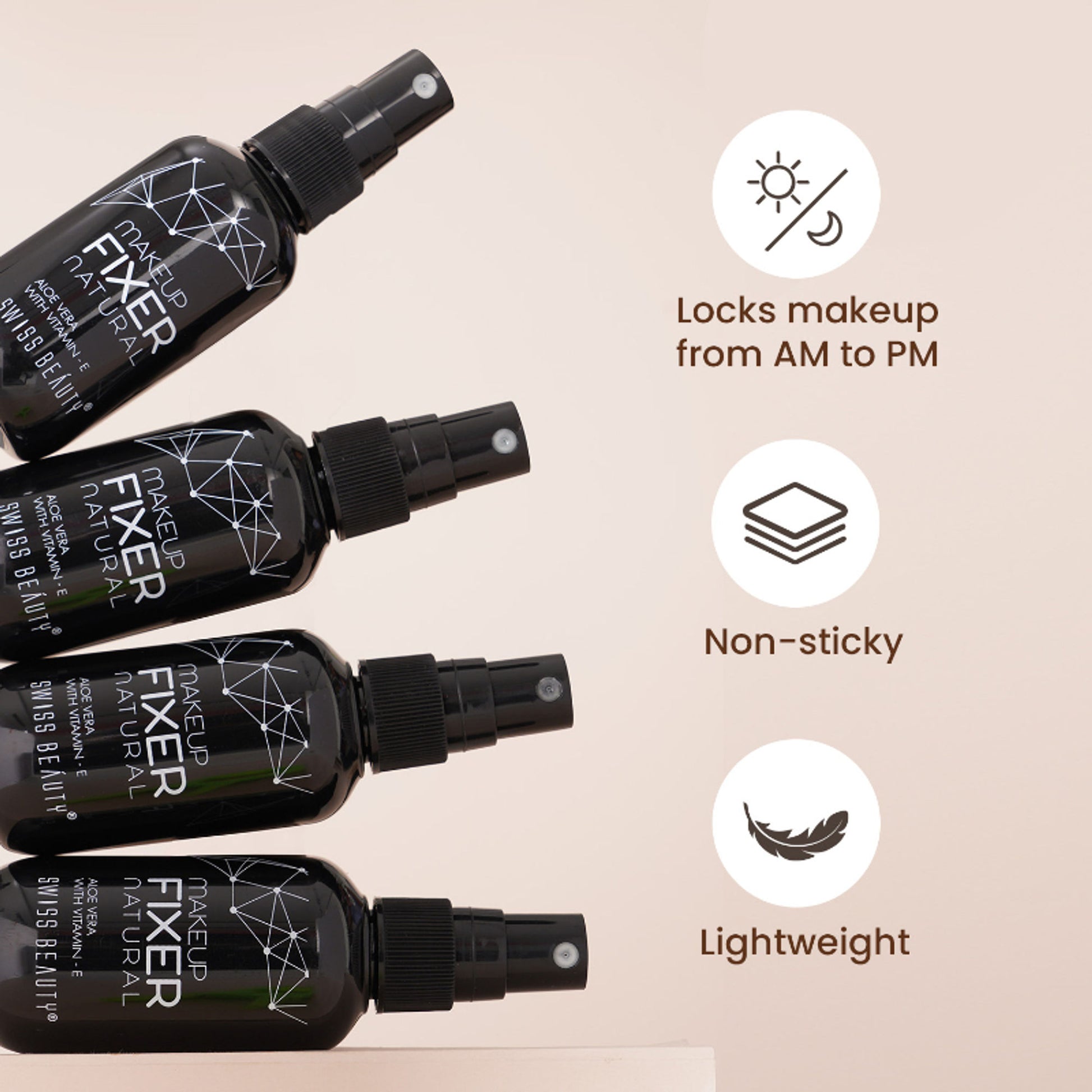 Swiss Beauty Long Lasting Professional Makeup Fixer Setting Spray With Vitamin E & Aloe Vera