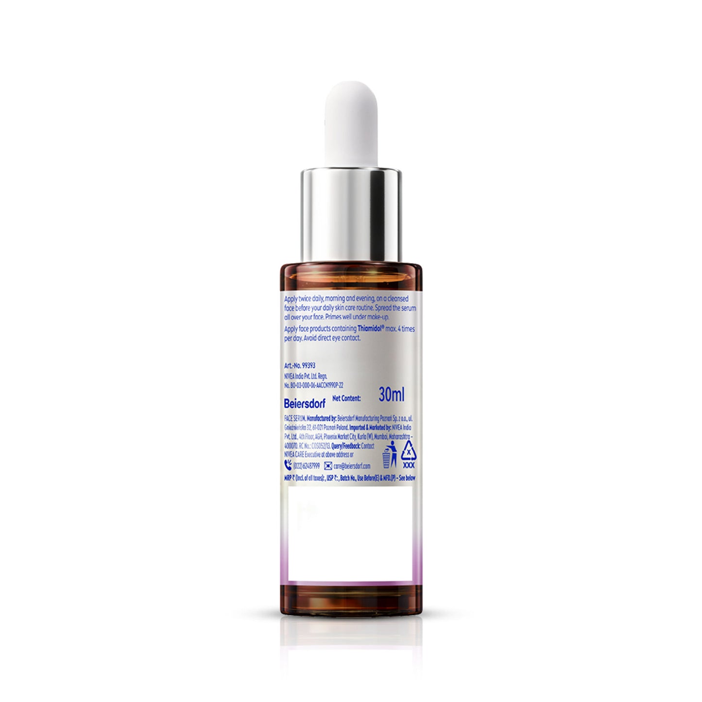 NIVEA Luminous Even Glow Brightening Face Serum with Niacinamide, Thiamidol 60X Vitamin C, Aloevera
